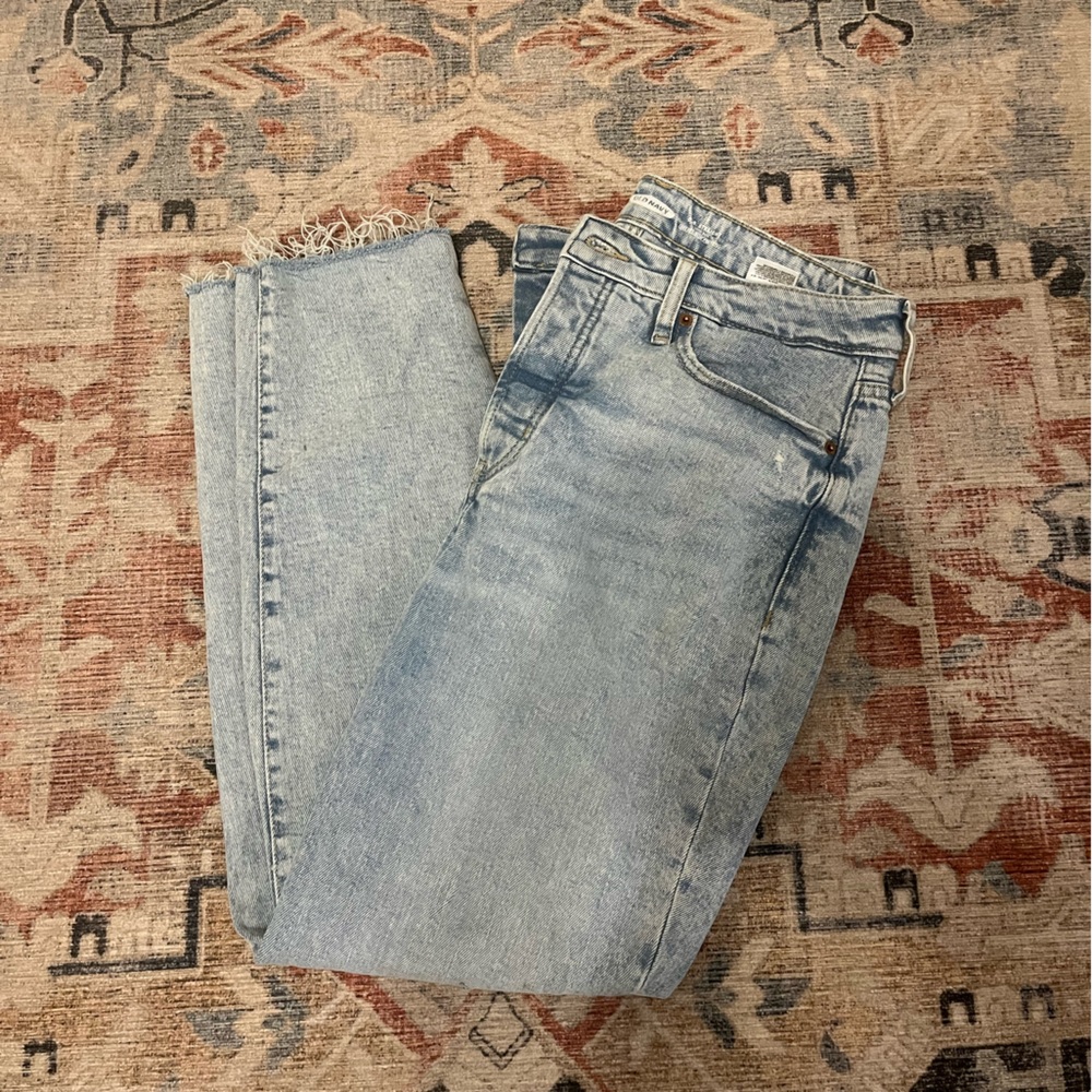Old Navy OG Straight Raw Hem High Waist Jeans - Picture 6 of 9